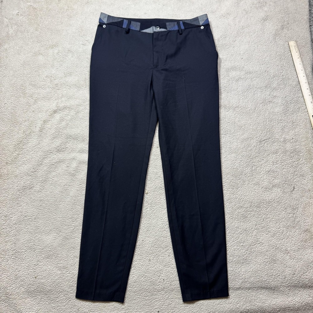 Diesel Dress Pants Womens 27 Navy Blue Slim‎ Tapered Trousers Contrast Waist